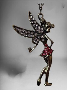 🌼Long Tinker Bell Rhinestone Pendant Necklace